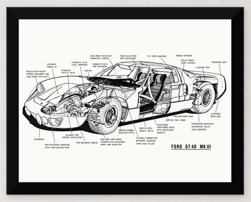 12x9 framed ford - 12x9.5, gt40
