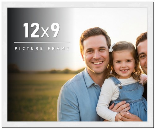 12x9 frame white wood picture - frame,