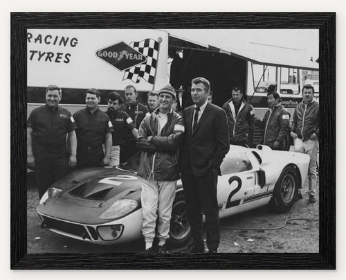 12x9 framed 1966 ford gt40 - 1966,