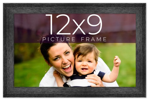 12x9 frame black real - real, wood
