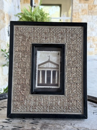 Vintage embossed metal wood - vintage,
