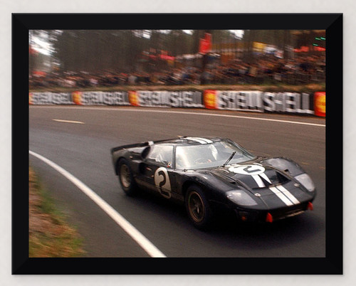 12x9 framed ford gt40 - 12x9, '66