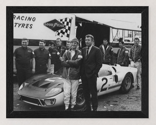 12x9 framed 1966 ford gt40 - framed,