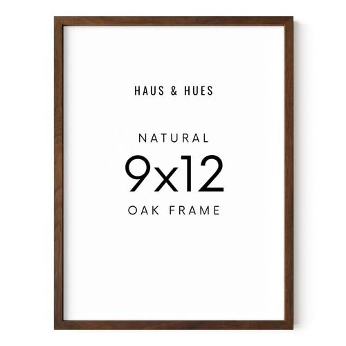 9x12 walnut oak frame wooden - 9x12,
